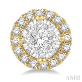 1/3 Ctw Lovebright Round Cut Diamond Stud Earrings in 14K Yellow and White Gold